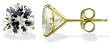 14KT Yellow Gold 2.5 CTW Round CZ Three-Prong Earrings