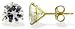 14KT Yellow Gold 2.5 CTW Round CZ Three-Prong Earrings