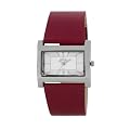 Rebel Women's Quartz Watch with Silver Dial Analogue Display and Red Plastic or PU Strap REB2023