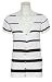RAMPAGE Stripe Cardigan Sweater W/ Ribbon Open Back [4511116489], WHITE/BLACK, Small