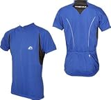 Mens More Mile Short Sleeve Cycle Jersey Top in Royal Blue