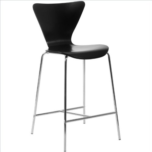 Eurostyle Tessa Black Finish Wooden Counter Stool