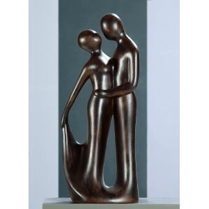Gilde Skulptur Francis Paar 'Mit Schwung' 37 cm braun 30924