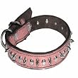 Top Dog Spiked Pink Leather Dog Collar 1 x 18 inch
