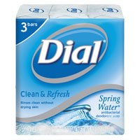Spring Water Antibacterial Deodorant Soap Dial 3 x 4 oz Soap For Unisex