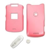 AT&amp;T Cingular Motorola MOTORAZR Razr V3xx Snap-On Solid Pink Crystal Case Cover with Removable B...