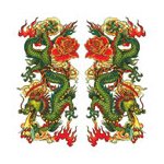 Chinese Dragons Temporary Tattoo 2x2