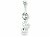 Playboy Crystal Bunny Dangle Belly Ring