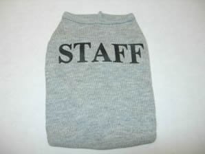 Puppy Luck T-16SF Tank Top with saying Staff XSmall Grey Dog Clothing