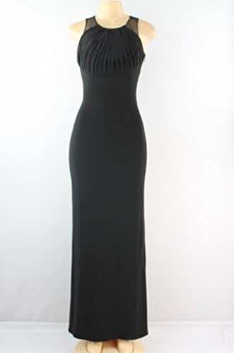 NW Nightway Illusion Glitter Back Jersey Gown Black Size 4