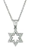 0.18 Ct Round Cut Diamond Star Pendant 18k White Gold