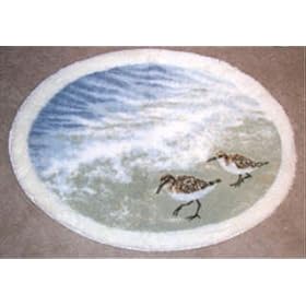WATERS EDGE sandpiper bird beach ocean shore BATHMAT bathroom rug throw area scatter Bath Home Decor Accessory