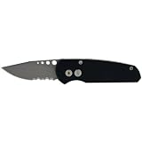Pro-Tech - Runt 2, Black Handle, Bead Blast Blade, ComboEdge thumbnail