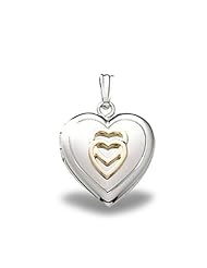 Sterling Silver Small Heart Locket 1/2 inch x 1/2 inch Sterling Silver