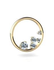Genuine Aquamarine 14kt Yellow Gold Circle Pendant