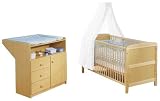 Pinolino 090001 - Sparset Erik, 2-teilig, Wickelkommode und Kinderbett (ohne Textilien)