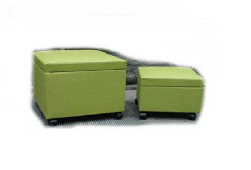 Imagen principal de Avocado Set De 2 Pufs Cuadrados Bronte Verde