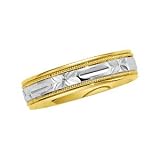 14K Two-Tone Gold Comfort Fit Wedding Band For Men and Women - Sizes 3 - 15