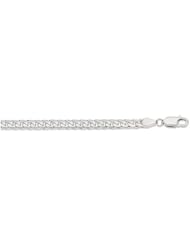 14K 22" White Gold 4.4mm Polish Diamond Cut Miami Cuban Link Chain With Lobster Clasp