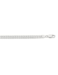 14K 24" White Gold 4.4mm Polish Diamond Cut Miami Cuban Link Chain With Lobster Clasp