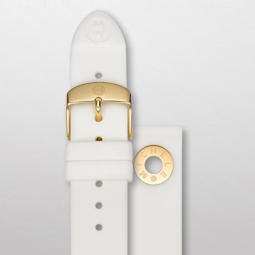 MICHELE 18 mm White Silicone Gold Grommet MICHELE 18 mm White Silicone Gold Grommet