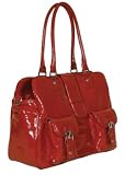 Gladiola Bag rich red patent with champagne lining - by Amy Michelle