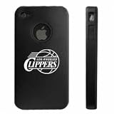 Apple iPhone 4 4S 4G Black Aluminum & Silicone Case Los Angeles Clippers