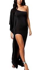 Sexy Polyester One Shoulder Club Dress/Evening Dress/Party Dress/Maxi Dress 