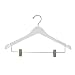 Women's Hardwood Coordinate Hanger with Notches, Clips and Chrome Hardware, White Finish (Case of 100)