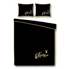 Playboy 8715944080750 Bettw�sche Finest 135x200 cm und 80x80 cm, Baumwolle Satin gold