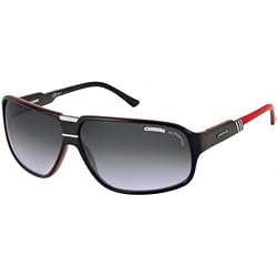 Carrera Tekno/S Men's Rectangular Full Rim Lifestyle Sunglasses - Red Black Red/Dark Gray Gradient