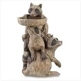 Raccoon Pedestal Birdfeeder