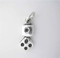 Silver Casino Die with Dots Lucky * DICE CHARM *
