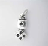 Silver Casino Die with Dots Lucky * DICE CHARM *