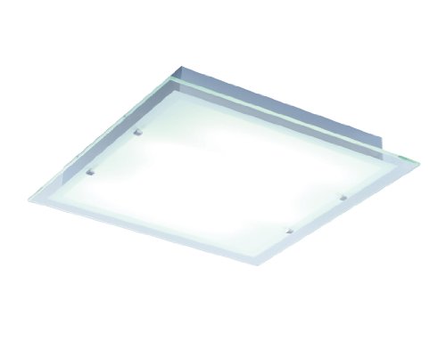 ET2 Lighting E22120-10 Contempra 4-Light Ceiling Flush Mount, Brushed Aluminum with Clear/White