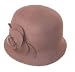 Vintage Style Wool Felt Cloche Hat by ElieHats (Tan)