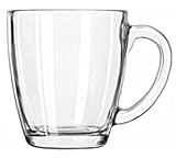 4 PAK: Ultra Break-Resistant 15.5 oz. Glass Bistro Mugs: Strengthened by HercuGlass