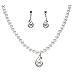 Bridal Wedding Jewelry Set Crystal Pearl Exquisite Necklace Silver