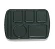 Food Service Rectangular Compartment Lunch Tray, 6 Compartment, Left-Handed, Hunter Green