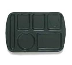 Food Service Rectangular Compartment Lunch Tray, 6 Compartment, Left-Handed, Hunter Green