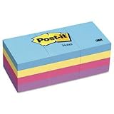 31dapg k88L. SL160  Post it® Notes, Original Pad, 1 1/2 Inches x 2 Inches, Assorted Ultra Colors, 12 Pads per Pack