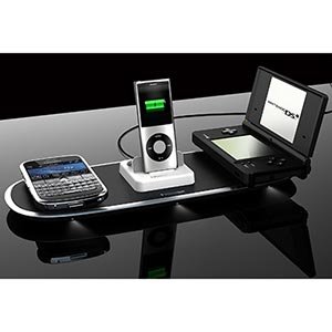 Powermat Wireless Charging Home & Office Mat with Powercube & Bonus iPhone/iPod Dock Charge 3 Devices at Once (PMM-HO100-B3-48CPL)