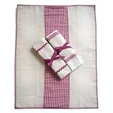 Tadpole Classics Gingham Fuchsia - burp cloth