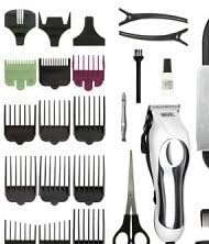 Wahl ChromePro 79524-600 Hair Clipper. WHITE/CHROME PRO 27 PC HAIRCUTTING KIT PERS. 14 Guide Comb(s)