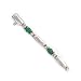 10K White Gold 0.11 ct. Diamond and 1 7/8 ct. Emerald Tennis Bracelet - 7.75''