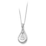Sterling Silver April CZ Stone Never Forget Tear 18in Birthstone Necklace