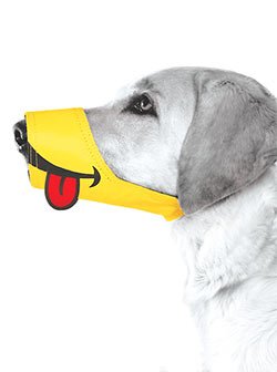 Cesar Millan Funny Muzzle, Smile, Size 4, Yellow