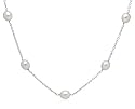 Sterling Silver Freshwater Cultured Pearl "Tin Cup" Necklace, 18"