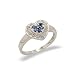 Ladies Diamond & Sapphire Ring in 14K White Gold(TCW .27), Size 6.5