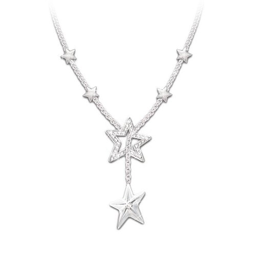 My Daughter, My Shining Star Sterling Silver Diamond Necklace: Jewelry Gift For Daughter by The Bradford Exchange